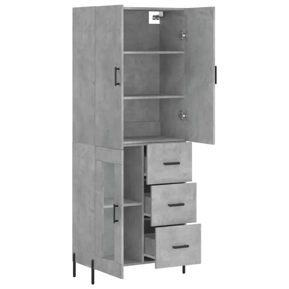 Buffet bahut commode armoire meuble de rangement organisateur cuisine salle de séjour salon haut 69,5 x 34 x 180 cm bois d...