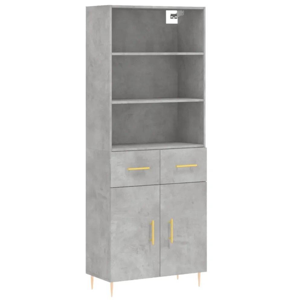 Buffet bahut commode armoire meuble de rangement organisateur cuisine salle de séjour salon haut 69,5 x 34 x 180 cm bois d...