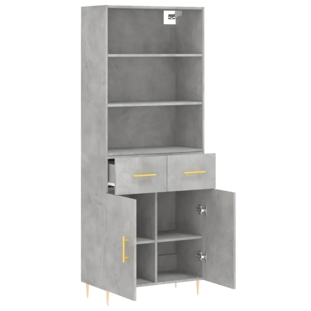 Buffet bahut commode armoire meuble de rangement organisateur cuisine salle de séjour salon haut 69,5 x 34 x 180 cm bois d...