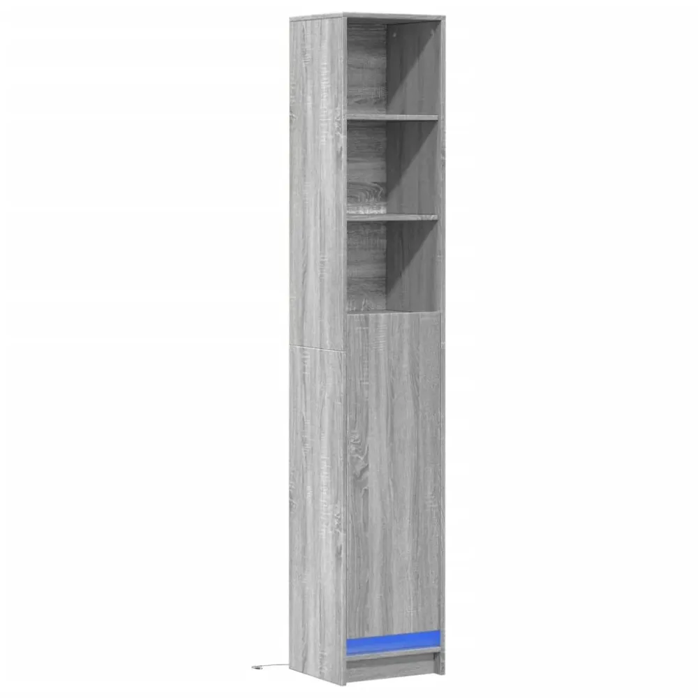 Buffet bahut commode armoire meuble de rangement organisateur cuisine salle de séjour salon avec LED sonoma 36 x 32,5 x 20...