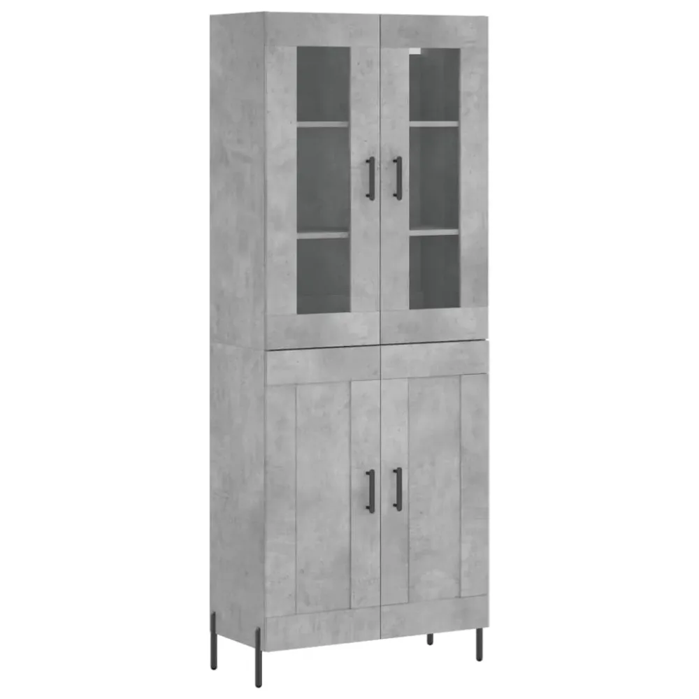 Buffet bahut commode armoire meuble de rangement organisateur cuisine salle de séjour salon haut 69,5 x 34 x 180 cm bois d...