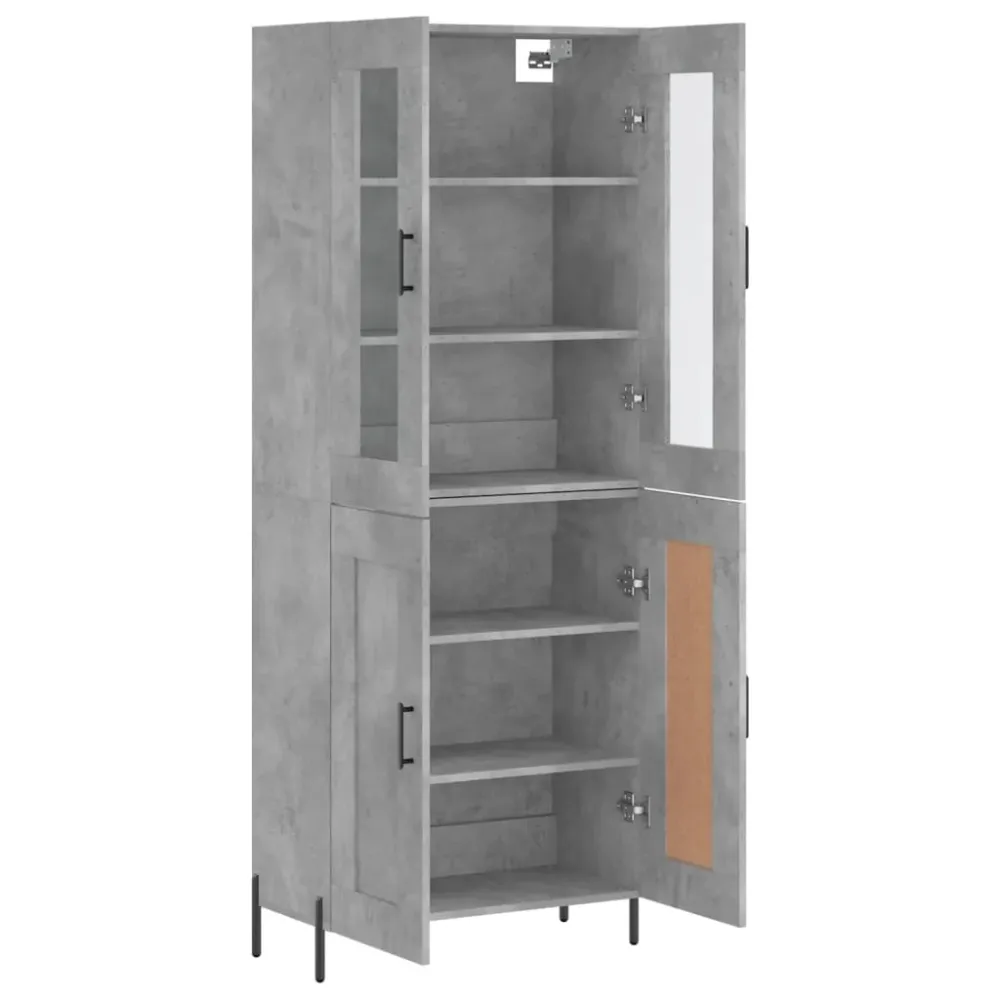 Buffet bahut commode armoire meuble de rangement organisateur cuisine salle de séjour salon haut 69,5 x 34 x 180 cm bois d...