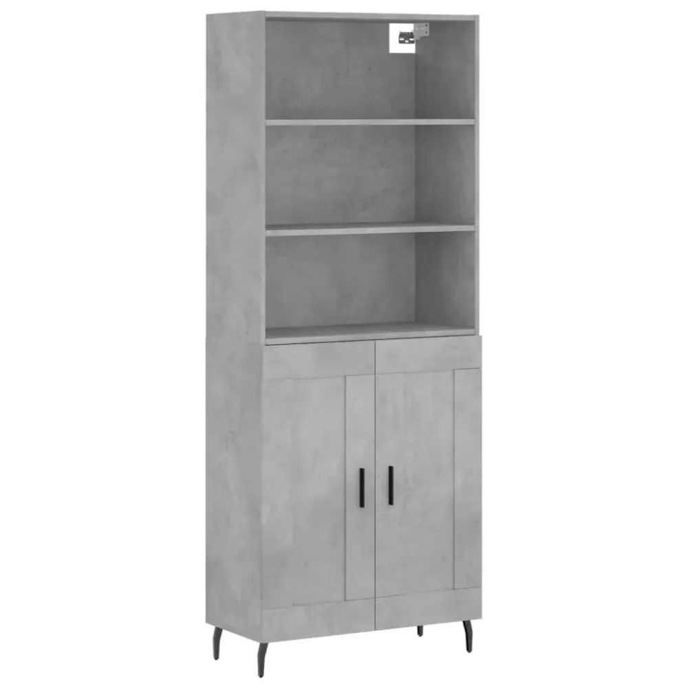 Buffet bahut commode armoire meuble de rangement organisateur cuisine salle de séjour salon haut 69,5 x 34 x 180 cm bois d...