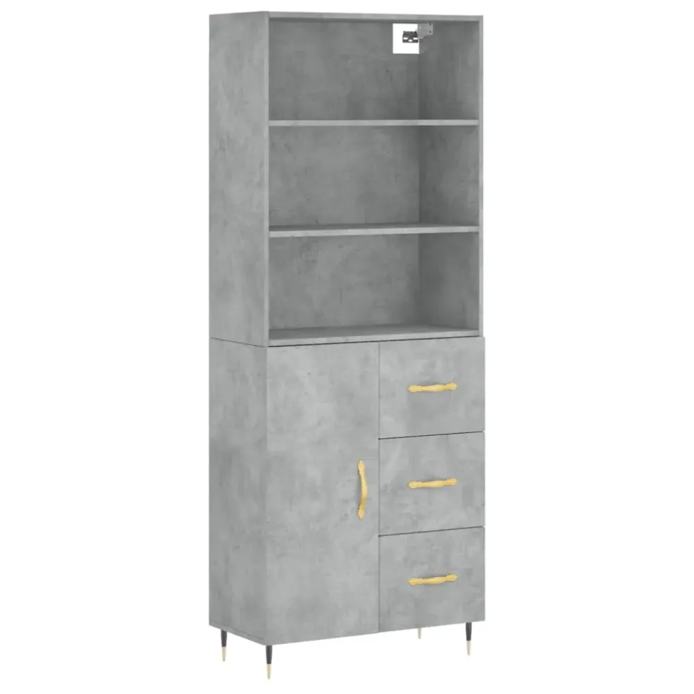 Buffet bahut commode armoire meuble de rangement organisateur cuisine salle de séjour salon haut 69,5 x 34 x 180 cm bois d...