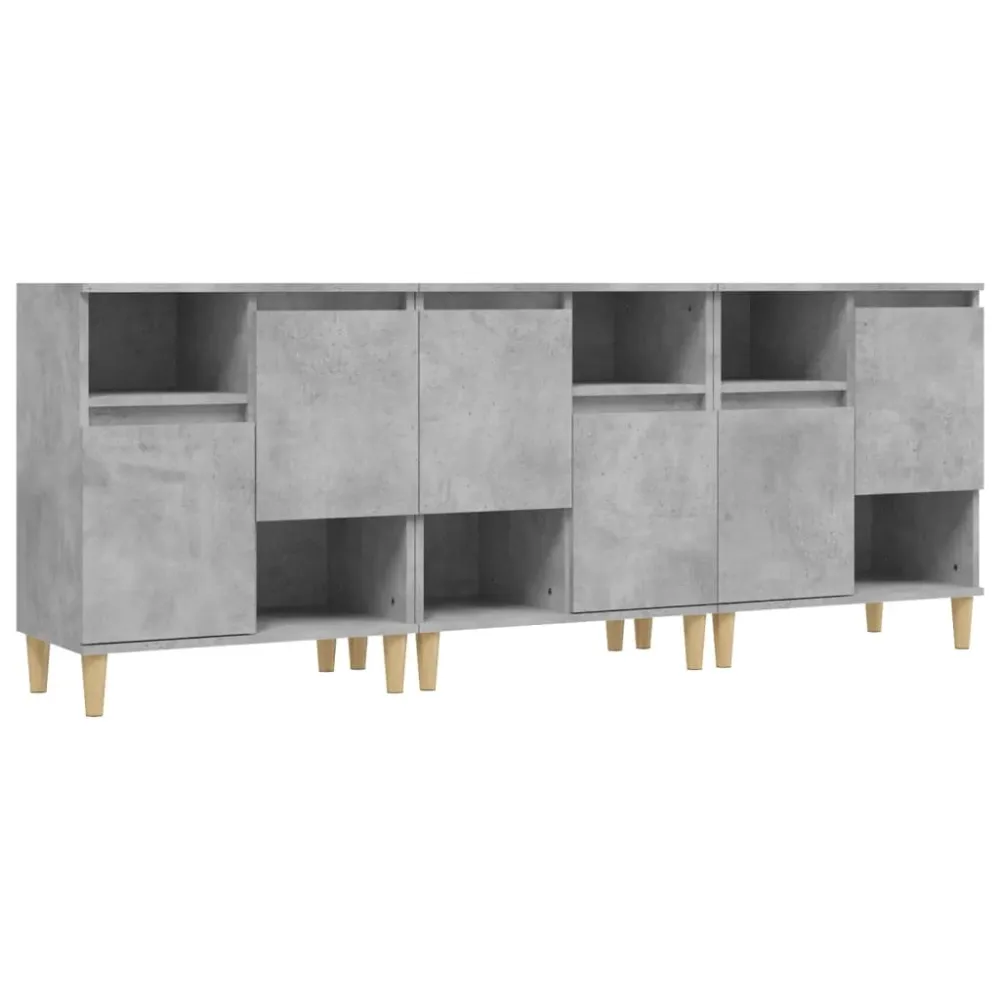 Buffet bahut commode armoire meuble de rangement organisateur cuisine salle de séjour salons 3 pcs 60 x 35 x 70 cm bois d'...