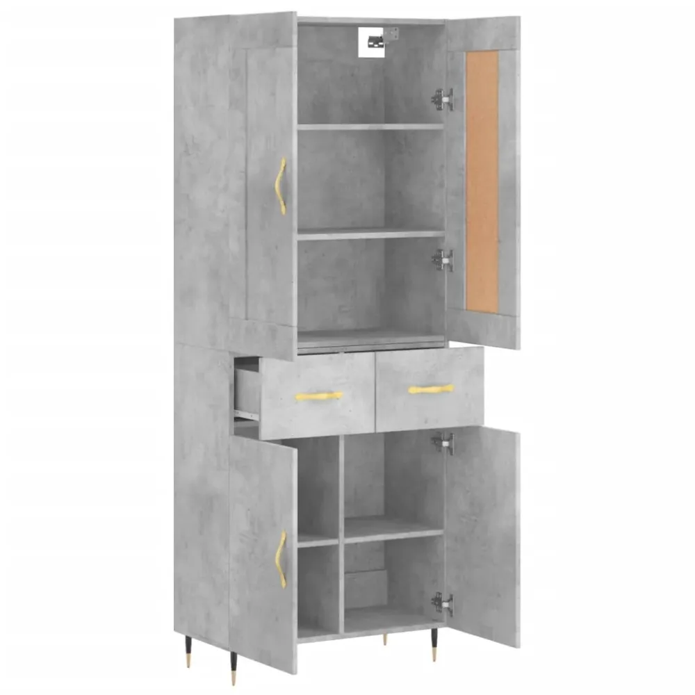 Buffet bahut commode armoire meuble de rangement organisateur cuisine salle de séjour salon haut 69,5 x 34 x 180 cm bois d...