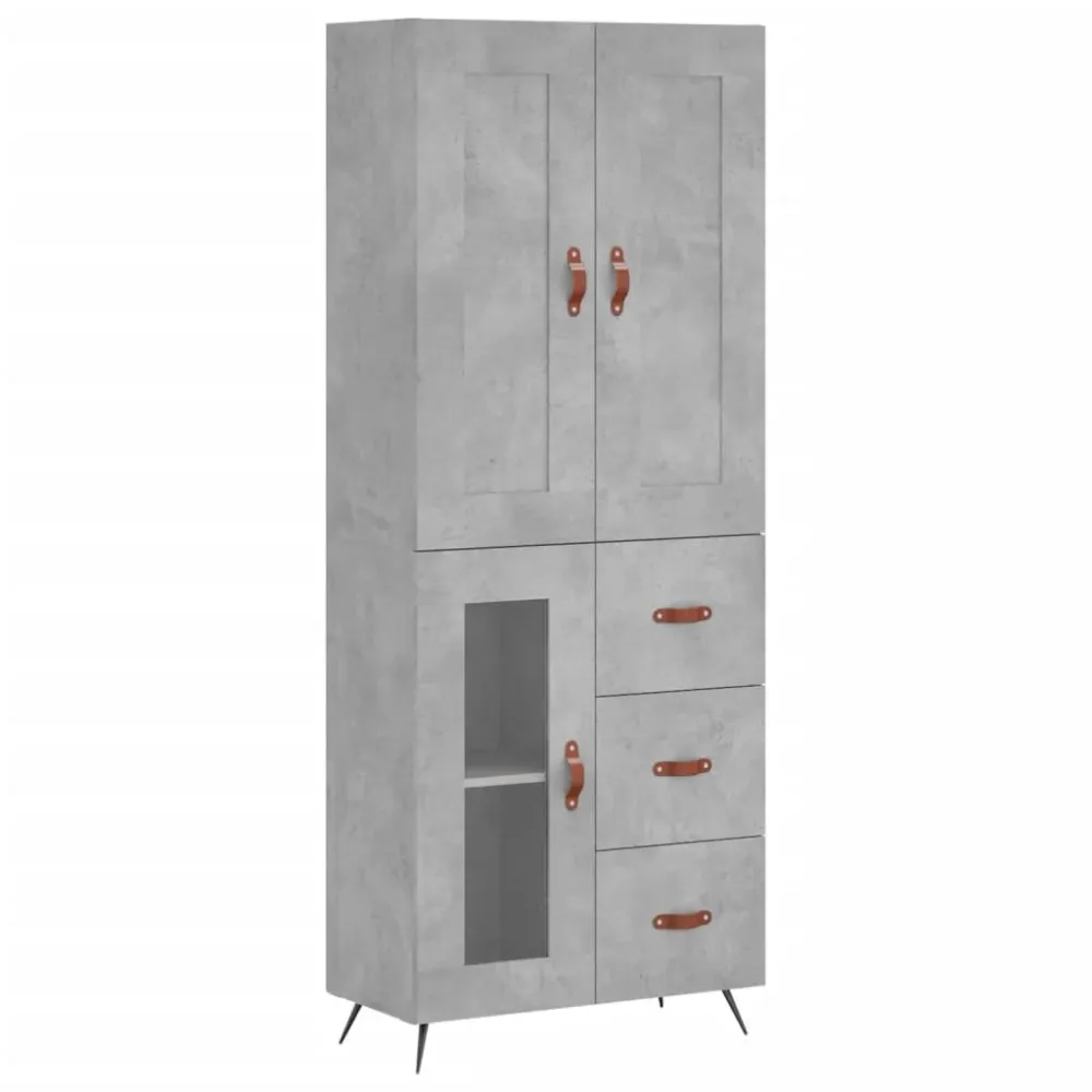 Buffet bahut commode armoire meuble de rangement organisateur cuisine salle de séjour salon haut 69,5 x 34 x 180 cm bois d...