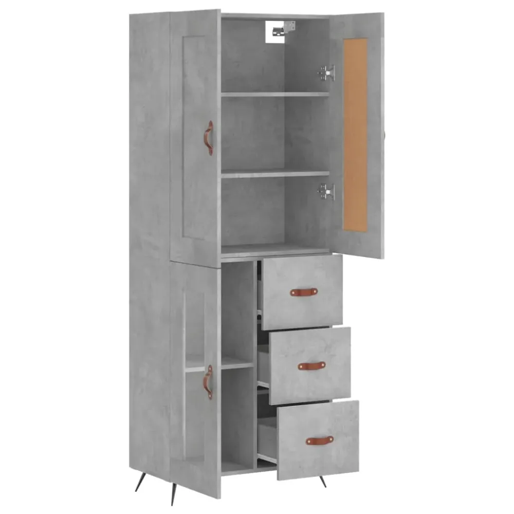 Buffet bahut commode armoire meuble de rangement organisateur cuisine salle de séjour salon haut 69,5 x 34 x 180 cm bois d...