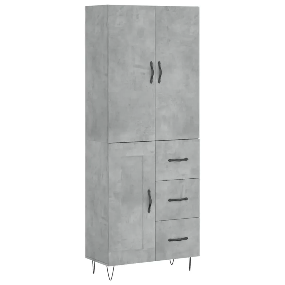Buffet bahut commode armoire meuble de rangement organisateur cuisine salle de séjour salon haut 69,5 x 34 x 180 cm bois d...
