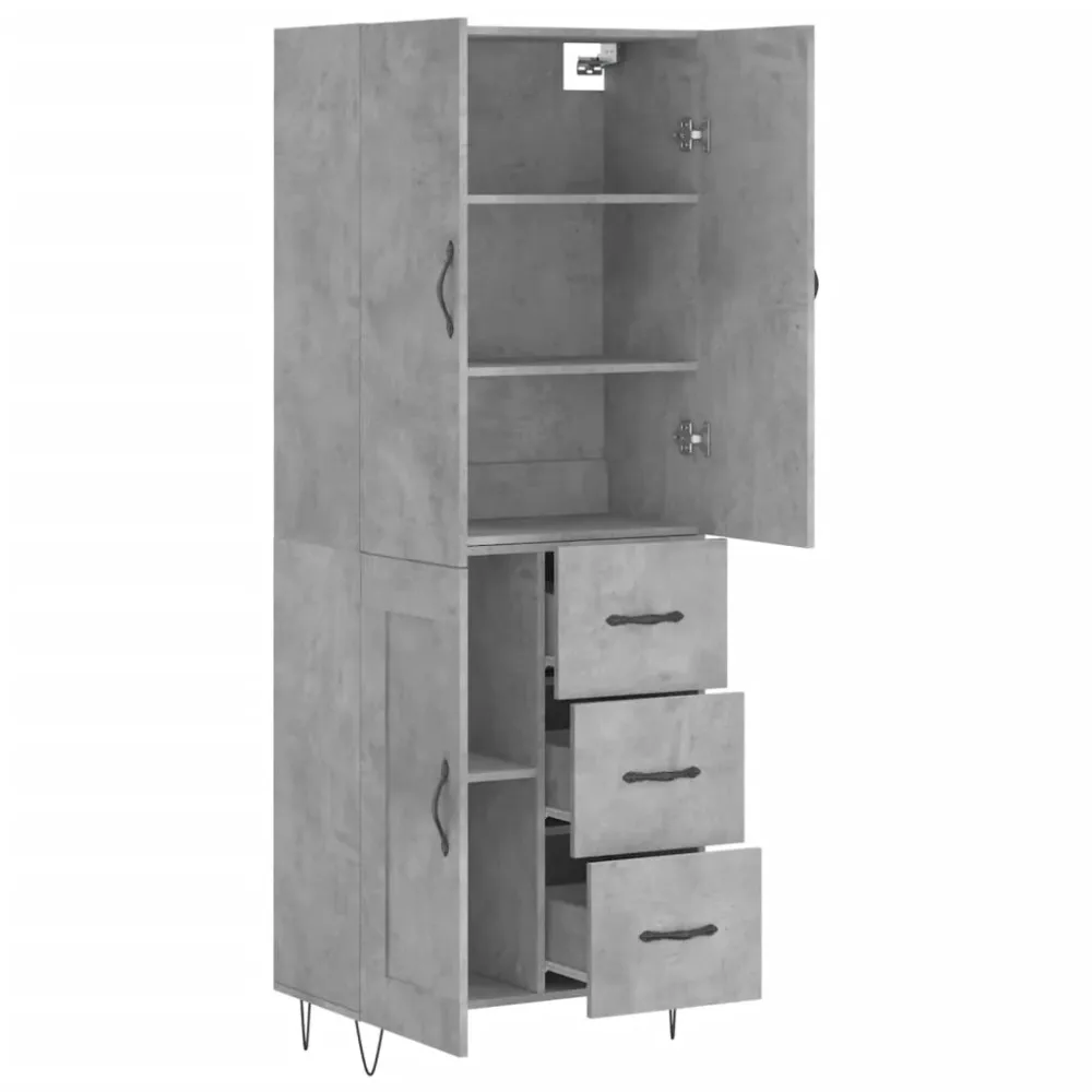 Buffet bahut commode armoire meuble de rangement organisateur cuisine salle de séjour salon haut 69,5 x 34 x 180 cm bois d...