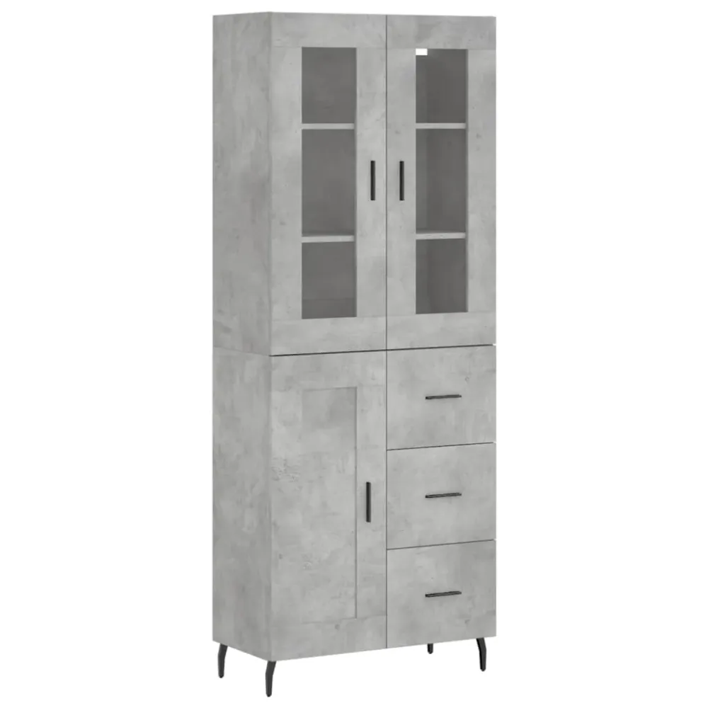 Buffet bahut commode armoire meuble de rangement organisateur cuisine salle de séjour salon haut 69,5 x 34 x 180 cm bois d...