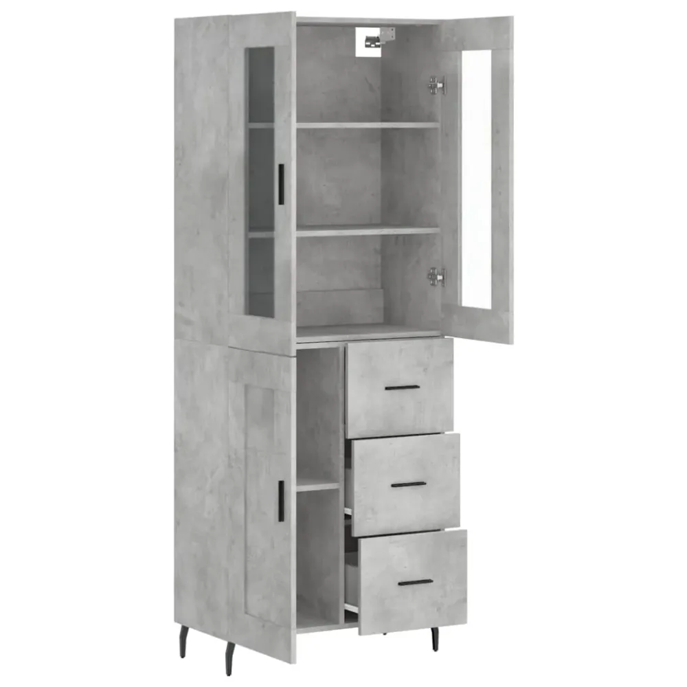 Buffet bahut commode armoire meuble de rangement organisateur cuisine salle de séjour salon haut 69,5 x 34 x 180 cm bois d...