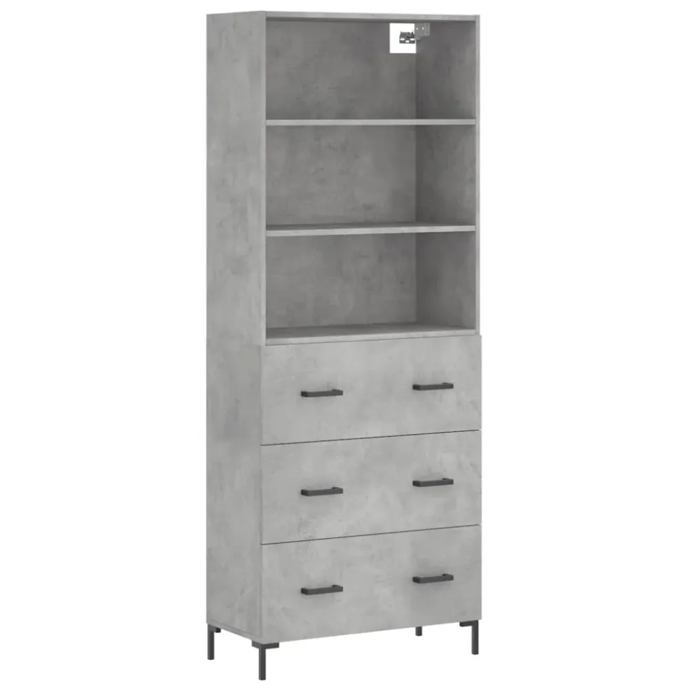 Buffet bahut commode armoire meuble de rangement organisateur cuisine salle de séjour salon haut 69,5 x 34 x 180 cm bois d...