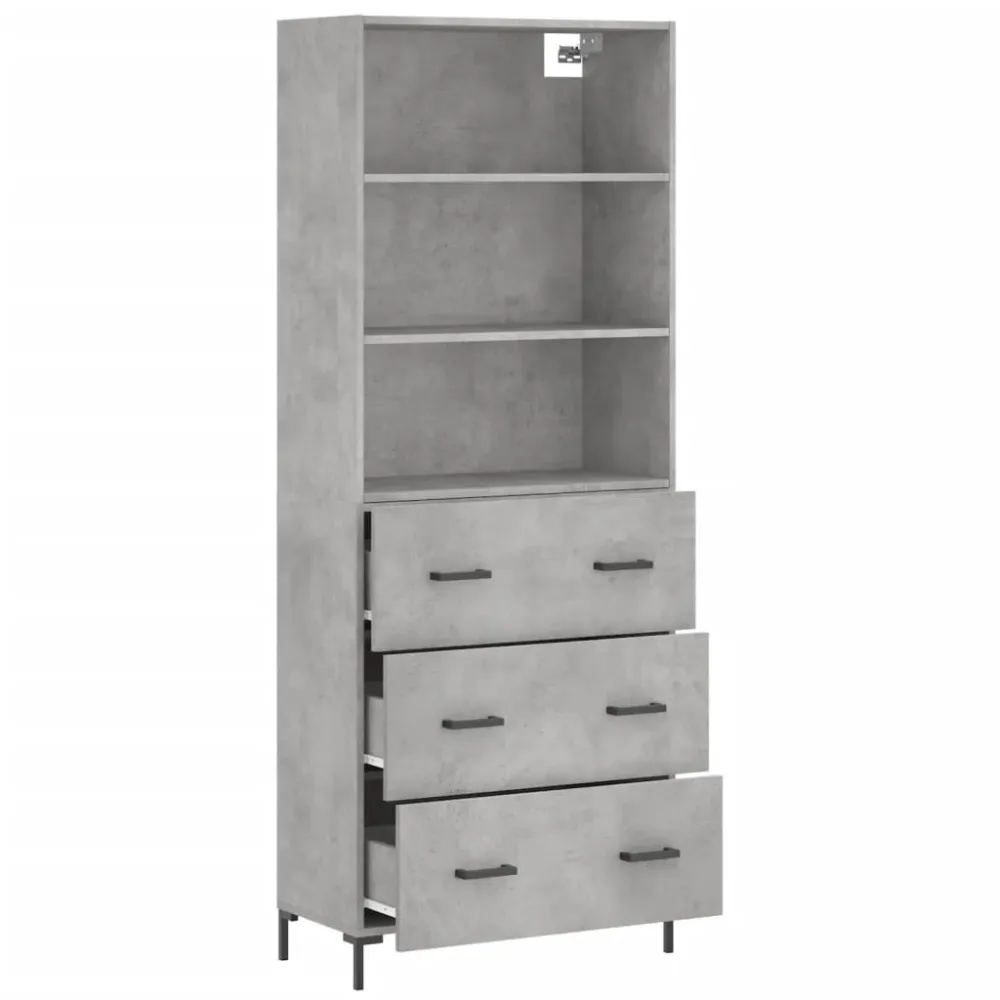 Buffet bahut commode armoire meuble de rangement organisateur cuisine salle de séjour salon haut 69,5 x 34 x 180 cm bois d...