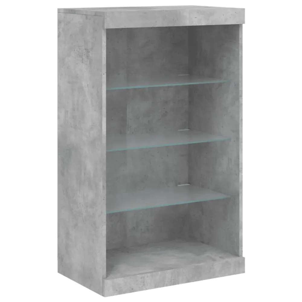 Buffet bahut commode armoire meuble de rangement organisateur cuisine salle de séjour salon avec lumières LED 3 pcs bois d...