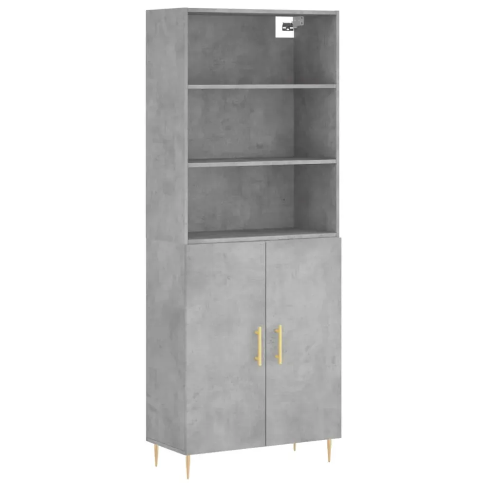 Buffet bahut commode armoire meuble de rangement organisateur cuisine salle de séjour salon haut 69,5 x 34 x 180 cm bois d...