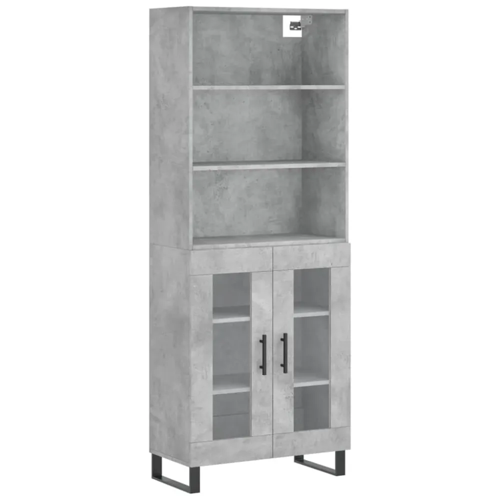 Buffet bahut commode armoire meuble de rangement organisateur cuisine salle de séjour salon haut 69,5 x 34 x 180 cm bois d...