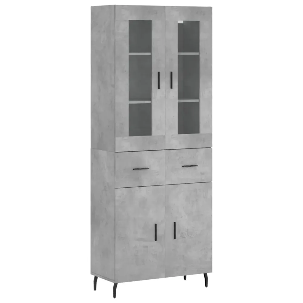 Buffet bahut commode armoire meuble de rangement organisateur cuisine salle de séjour salon haut 69,5 x 34 x 180 cm bois d...