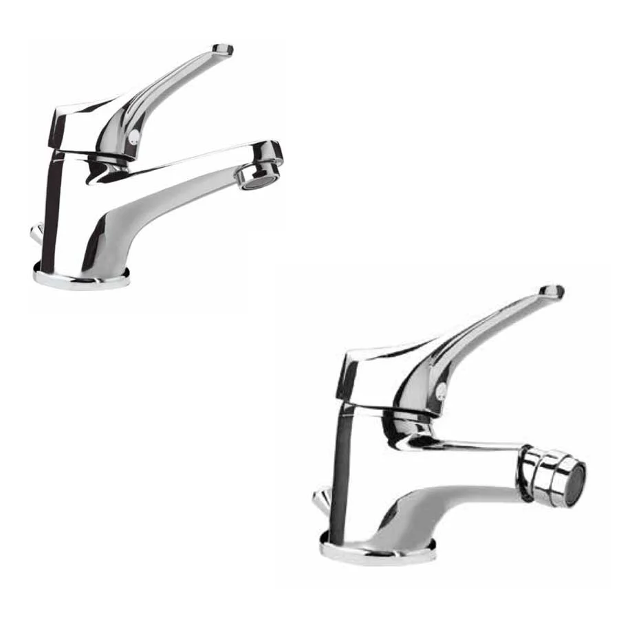 Ensemble de mélangeurs de salle de bain pour lavabo et bidet Derby cartouche céramique par Argo Rubinetterie Finition Noir...