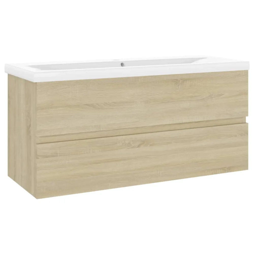 Haute Qualité Professionnelle Armoire d'évier avec lavabo intégré 100 x 38,5 x 45 cm chêne aggloméré 02_0006454