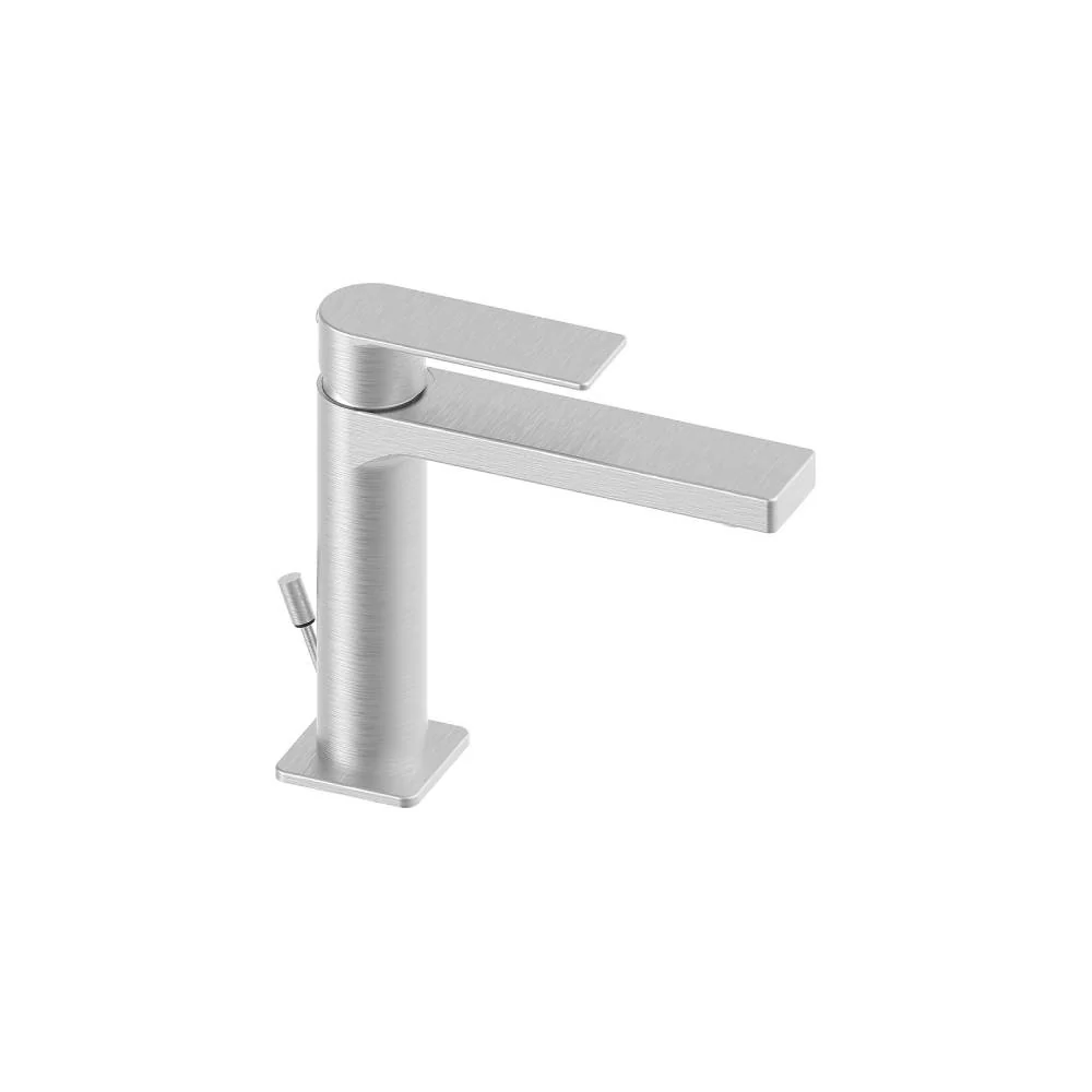 Mitigeur lavabo avec vidage série Tango modèle TA075ST aspect acier Paffoni