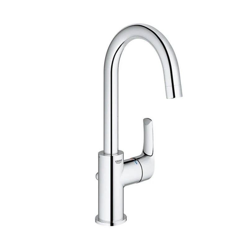 Mitigeur lavabo EUROSMART GROHE 23537002 - taille L - col de cygne - acier chromé avec Limiteur de Débit