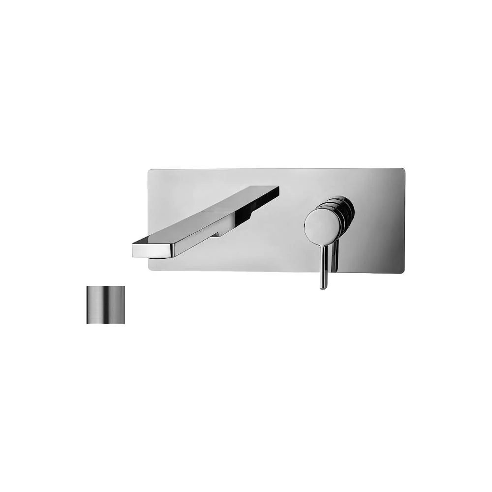 Mitigeur lavabo mural série Rock modèle RO106ST aspect acier Paffoni avec Garantie 5 Ans