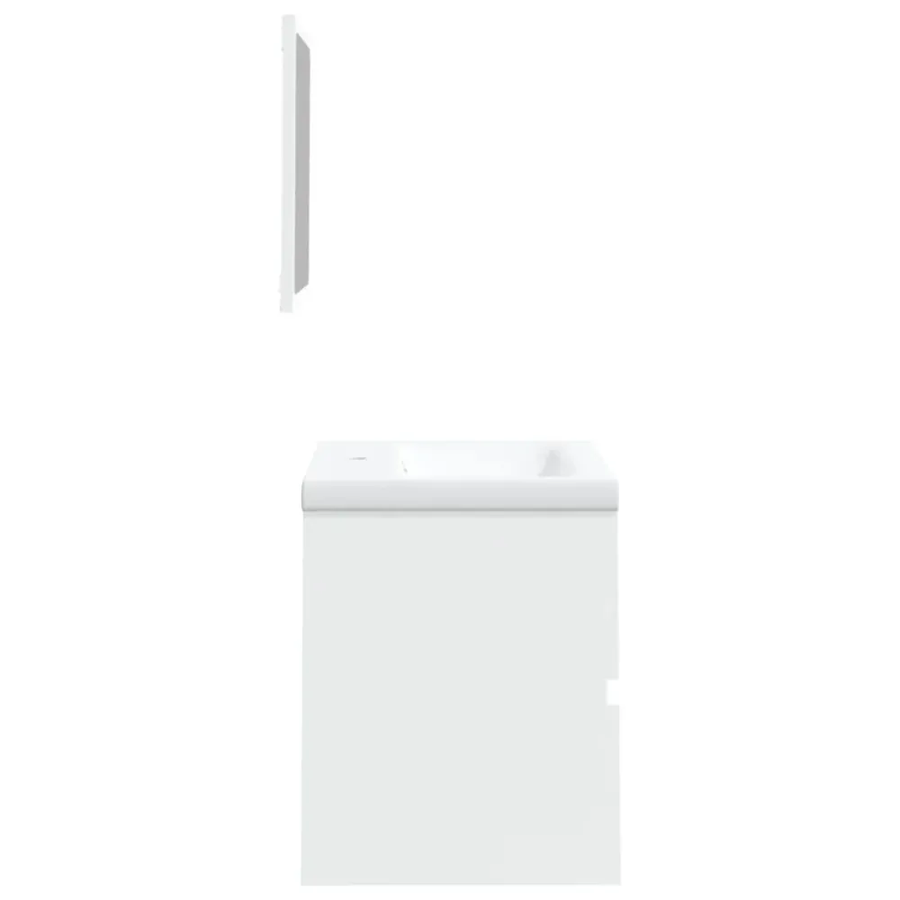 Robinet de lavabo Armoire lavabo de salle de bain 42 x 39 x 18 cm avec bassin et miroir blanc 02_0006639