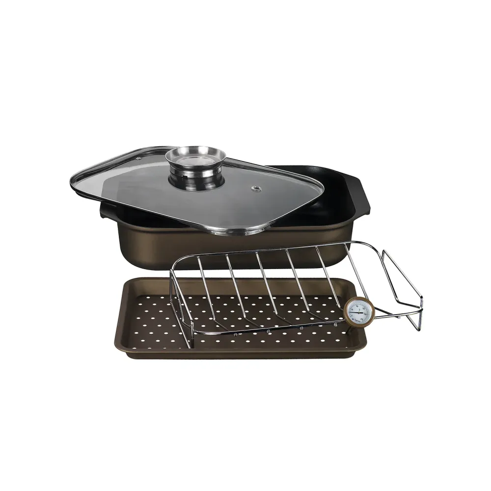Rostiera da Forno 34x25 cm Antiaderente Diamantea Alluminio Forgiato