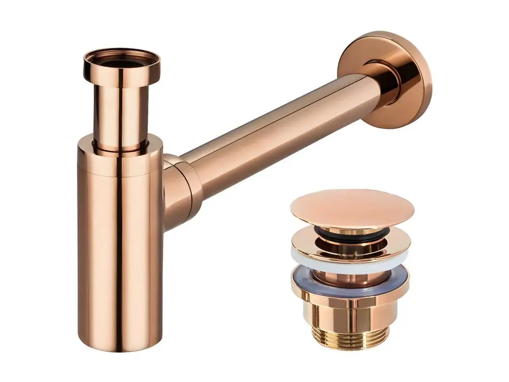 SIPHON DE LAVABO REA CLIC-CLAC ROSE DORÉ