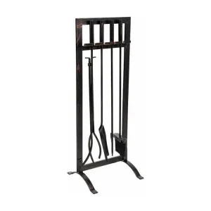 Ferrure PVC Ensemble de 5 outils pour cheminée en métal noir