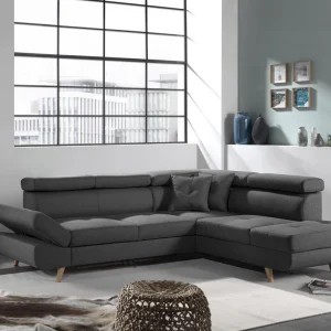 Linea - Canapé d'angle droit polyvalent - 5 places - avec têtières