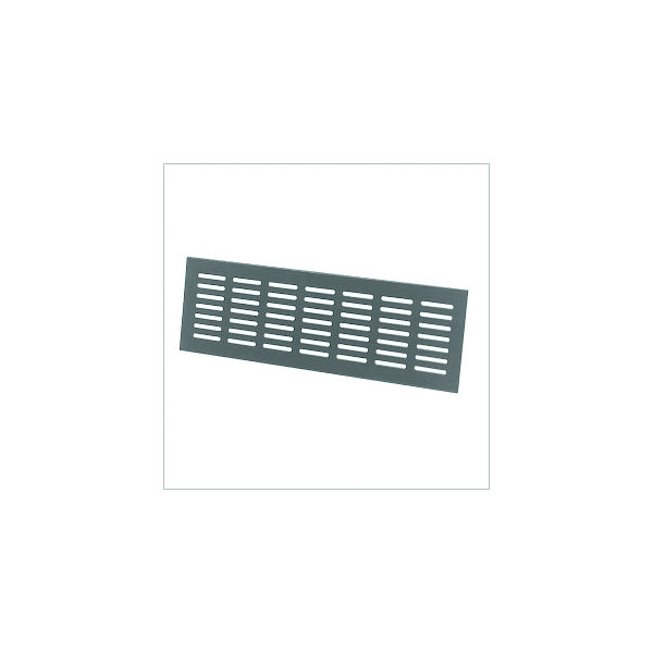 Grille d'ération ameublement métallique 381/080300 en applique - Hauteur : 80 mm - Largeur : 400 mm - Finition : tein...