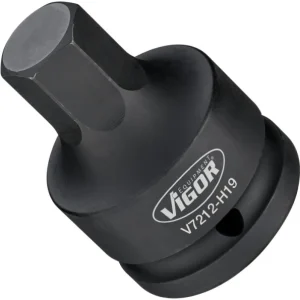 Embout de tournevis pour boulonneuse VIGOR carré creux 20 mm (3/4") profil hexagonal intérieur 19 mm V7212-H19 pr...
