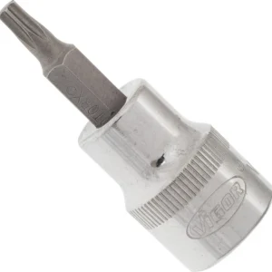 Embout de tournevis VIGOR TORX carré creux 10 mm (3/8") profil TORX interne T20 longueur : 49 mm pour fonctionnem...