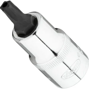 Embout de tournevis VIGOR TR-Plus carré 125 mm (1/2 pouce) profil interne 5 étoiles avec tenon T40+H V7055-IPR40 se fourni...