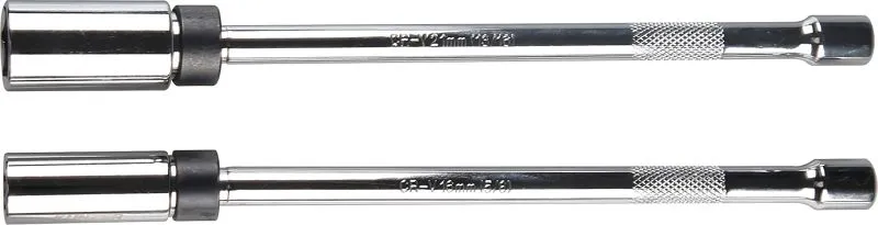 Jeu de douilles pour bougies d'allumage Kunzer entraînement 3/8" 16 mm et 21 mm extra longues tête sphér...
