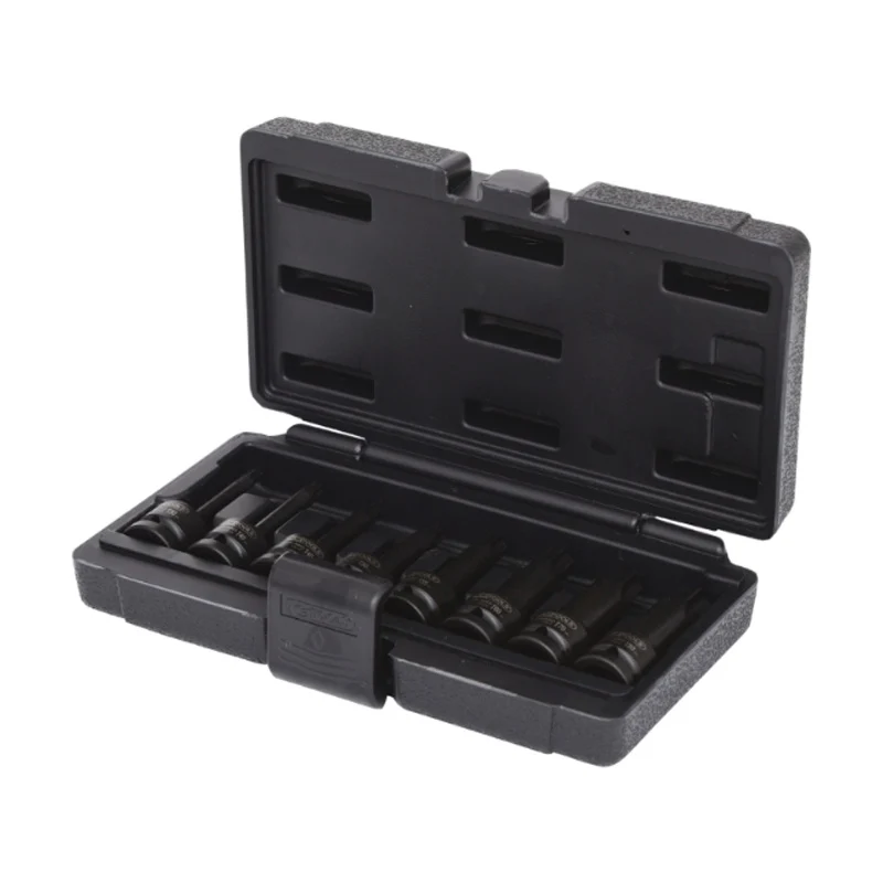 Jeu de 8 douilles tournevis à chocs longues TORX® 1/2'', T30 à T80 - KS TOOLS - 911.0901