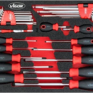 Jeu de tournevis VIGOR 05 x 3 - 16 x 10 PH0 - PH3 nombre d'outils : 31 V5081 commander à bas prix
