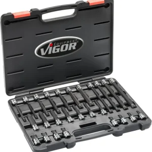 VIGOR Jeu d'embouts de tournevis à cannelure interne (XZN) carré creux 10 mm (3/8") profil à cannelure i...