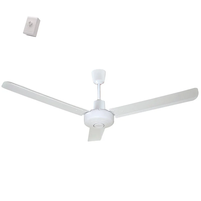 Fanelite - Ventilateur de plafond 142 cm blanc SEM56ALU - Moteur AC - Variateur mural à encastrer ou pose en saillie - 3 p...