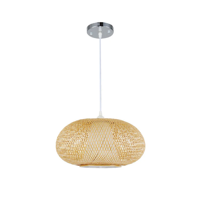Lampe suspendue en forme de croix en bambou chinois, 1 ampoule, kit de suspension pour salon de thé en bois