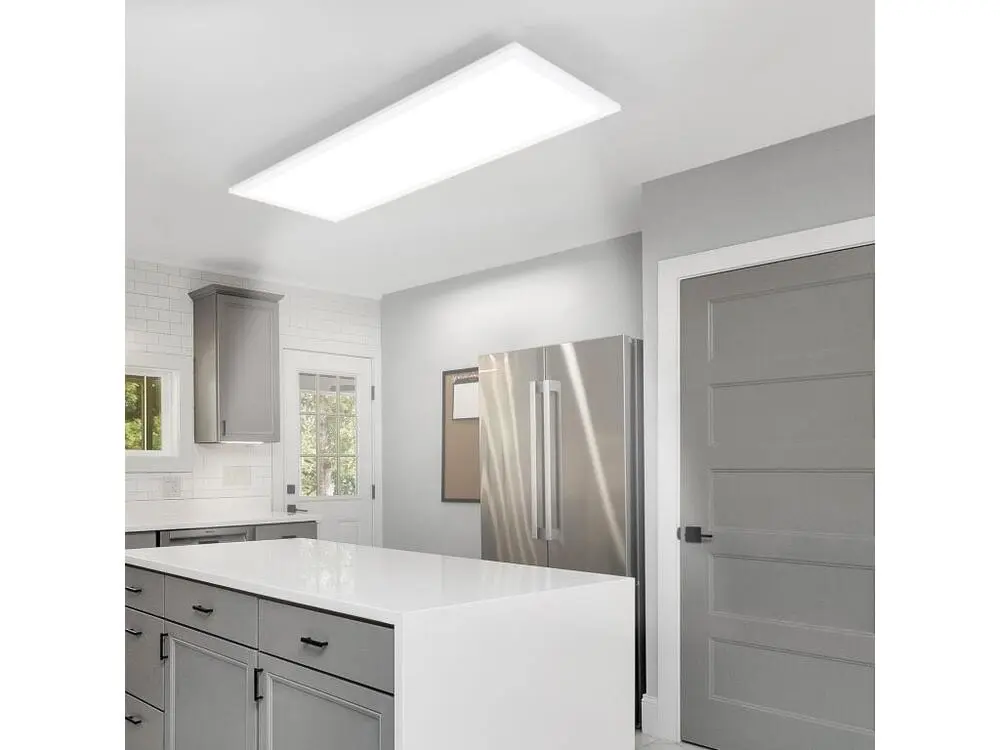NETTLIFE Plafonnier LED, 80 x 30 cm,39W, 3000 K Dimmable, Plat, Lampe avec Télécommande, Panneau, Blanc, Lampe de Bureau p...