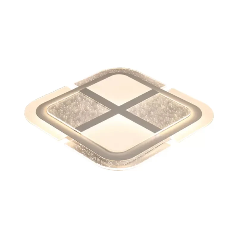 Plafonnier carré tendance avec motif mosaïque en acrylique, plafonnier LED pour chambre à coucher, blanc chaud/blanc, 16"/...