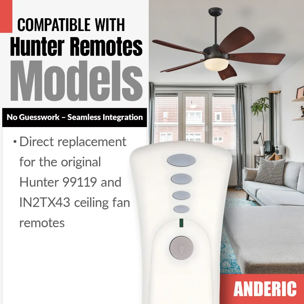 Télécommande Anderic 99119 pour ventilateur de plafond Hunter