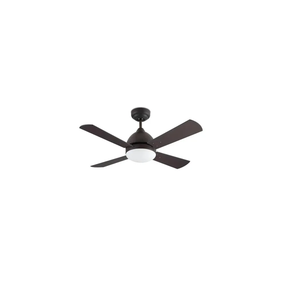 Ventilateur plafond Borneo noir, moteur AC, LEDs, pales réversibles, 106,6 cm.