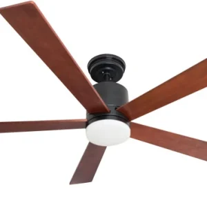 Ventilateur de plafond à finances d'énergie Pepeo Tibu 132 cm noir avec éévidentage LED et télécommande 132331201...