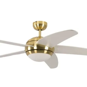 Ventilateur de plafond Pepeo Melton laiton / blanc 132 cm avec éévidentage et télécommande 13422010132v2 se procurer à bas...
