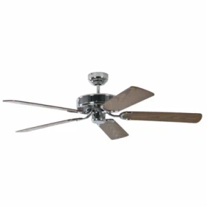 Ventilateur de plafond Pepeo Potkuri acier / chêne 132 cm avec chaînette 13322010132v2 obtenir à bas prix