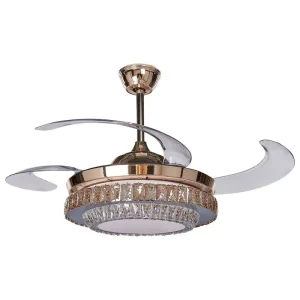 Ventilateur de Plafond Professionnel Ventilateur de plafond doré avec lampe ASHLEY